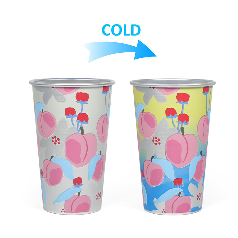 470 ml opakovaně použitelný hliníkový hrnek na párty, který mění barvu